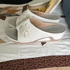 Elegant White Women's Slip-On Sandals